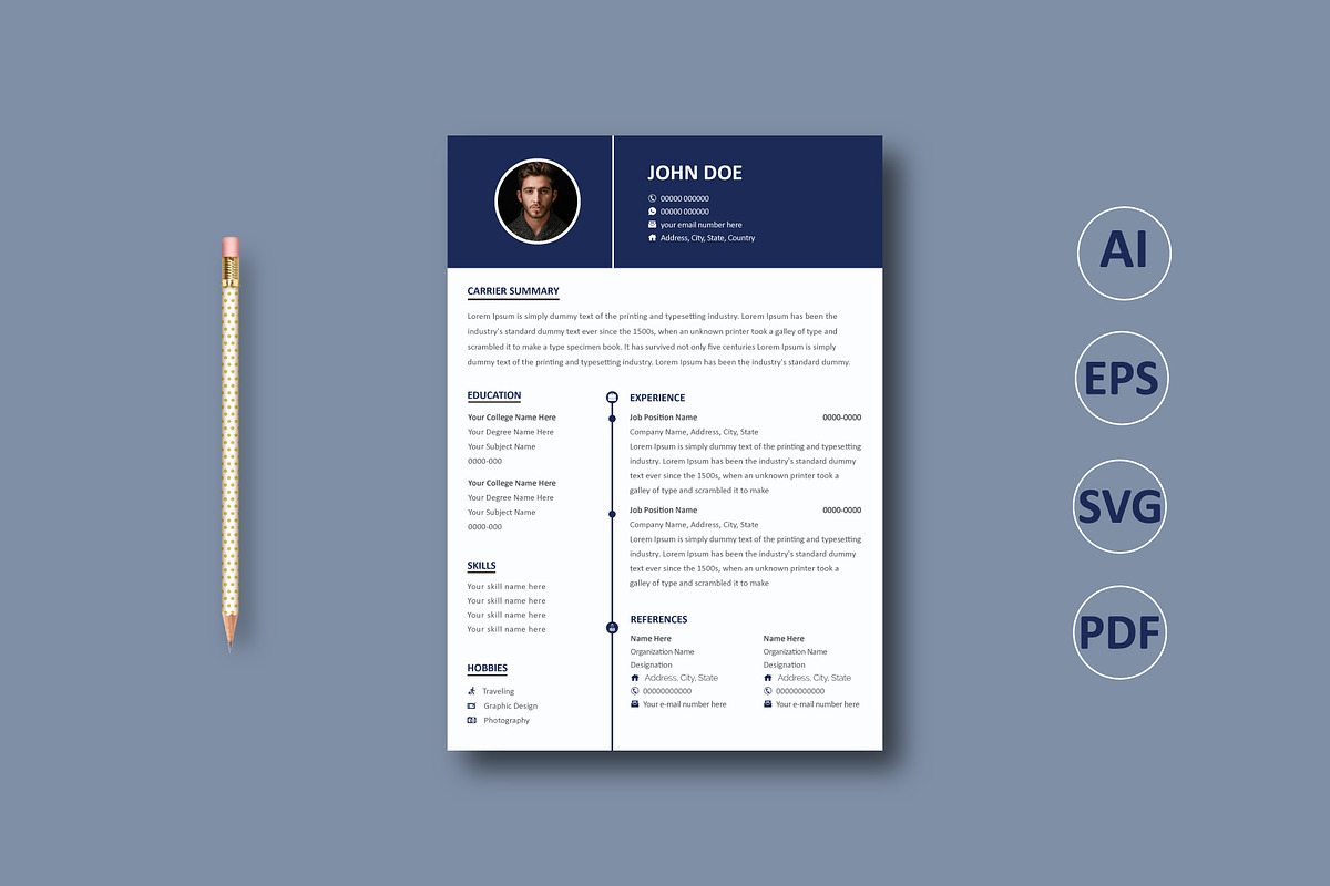 Modern Resume Template, a Resume Template by Annudesign (Photo 1 of 4)