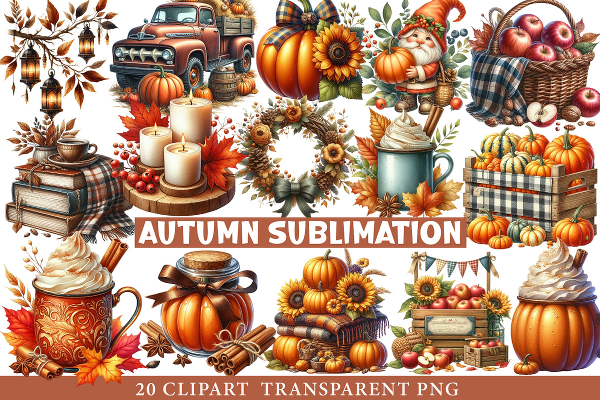 Watercolor Autumn Sublimation, an Illustration by cherrydesign (Photo 1 of 3)