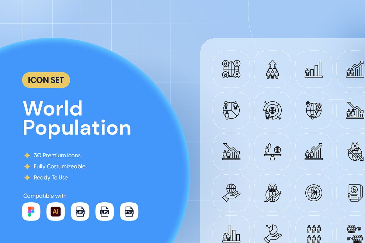 World Population Icon Set, an Icon by Nathaya Studio (Photo 1 of 2)
