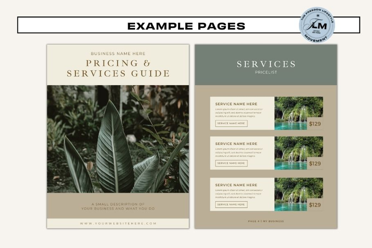 Pricing Guide - Tropical Boho, a Templates & Theme by Freedom Business Shop (Photo 5 of 11)