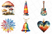 Watercolor Groovy Christmas Clipart, an Illustration by DreamPrint404 (Thumbnail 4 of 6)