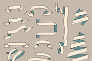 Ribbon sketch retro style, an Object Graphic by Smiley Creative (Thumbnail 2 of 4)