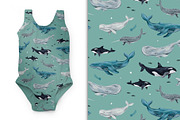 Whale pattern, a Pattern Graphic by 13 RAPPORTS I Lena Nesmi (Thumbnail 5 of 8)