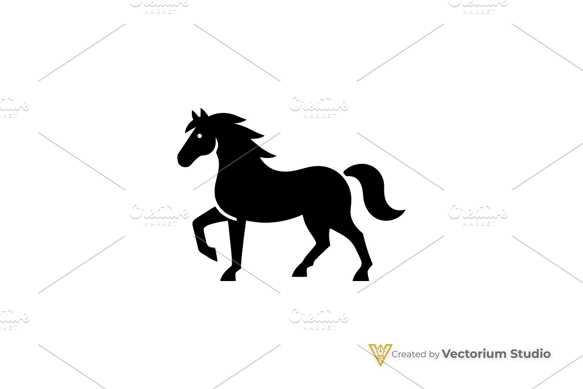 Minimal Horse Silhouette Logo, a Branding & Logo Template by Vectorium Studio (Photo 1 of 3)
