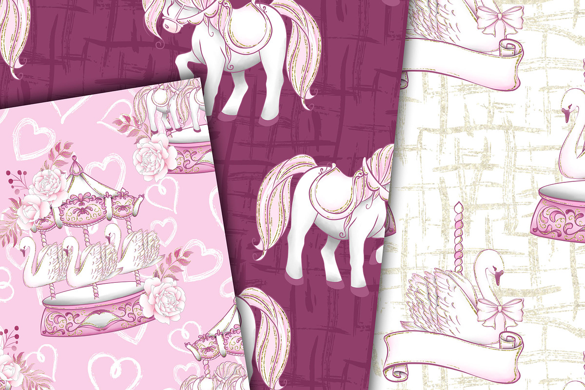 Carousel patterns, a Pattern Graphic by DarinaDigital (Photo 2 of 6)