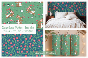 Spring Bunny & Bloom Pattern Set