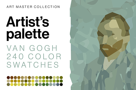 Van Gogh 240 Color Swatches palette, a Palette Add-On by ToonPlanet Vector Assets