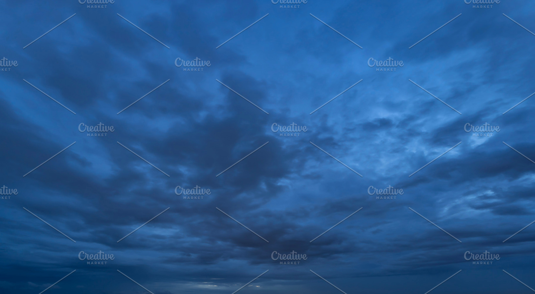 Dramatic dark blue clouds sky with thunder storm and rain at nig, a Background Photo by Tampatra