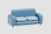 Cartoon sofa 02, an Object 3D Model by fahad121 (Thumbnail 1 of 8)