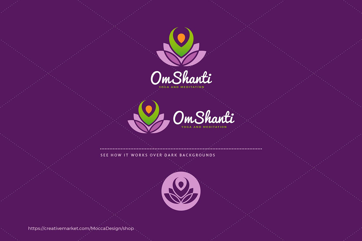 Om Shanti - Yoga and Meditation Logo, a Branding & Logo Template by Mocca Design (Photo 6 of 7)