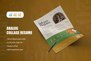 Analog Collage - Resume, a Resume Template by AQR Studio