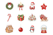 Sweet Christmas Clipart Bundle PNG, an Illustration by SinaCreation (Thumbnail 2 of 7)