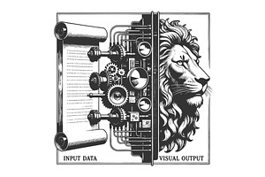 Data to Image Machine Concept with, a Technology Illustration by AlexArt