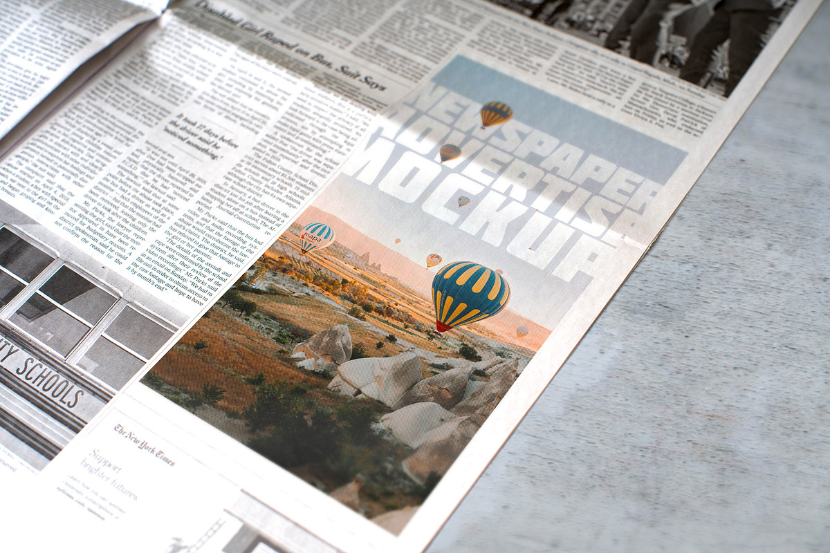 Newspaper Advertise Mockup v4, a Print Template by 2dsight (Photo 3 of 8)