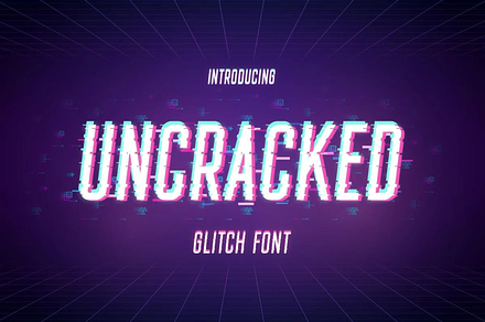 Uncracked - Glitch Font, a Script Font by BLISS DESIGN