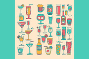 Doodle cocktail icons and patterns, a Pattern Graphic by Art Loft (Thumbnail 12 of 16)