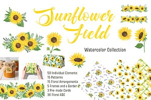 Sunflowers Watercolor Collection