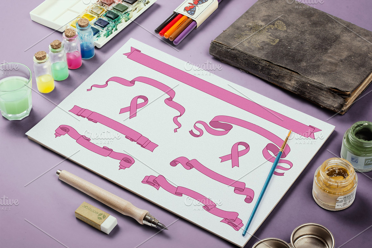 Pink fashion stylish ribbon banners, an Object Graphic by ExpressShop (Photo 2 of 7)