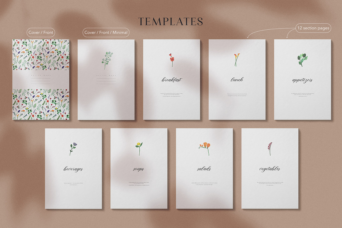 Printable Recipe Book / Letter, A4, a Stationery Template by PickMimi (Photo 3 of 6)