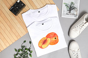 Peach fruit watercolor clipart PNG, a Food Illustration by Anntre (Thumbnail 4 of 4)