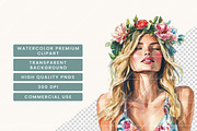 Hibiscus Beach Vacation Clipart, a Person Illustration by BusyDaydesign (Thumbnail 8 of 9)