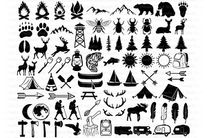 Procreate Camping Stamps Brushes.