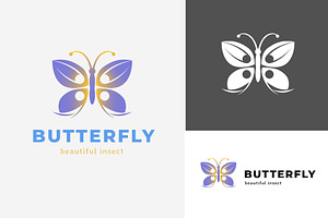 Simple Butterfly Logo Icon Vector