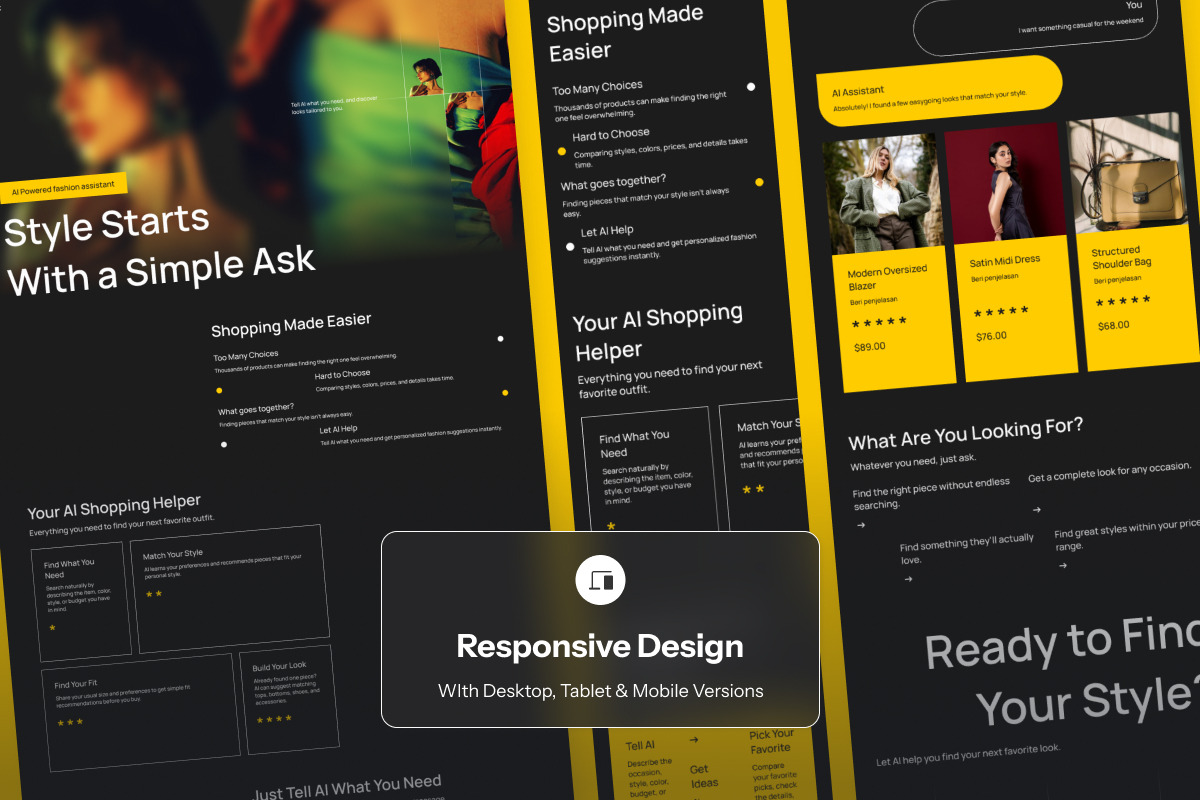 Sinc AI Fashion Sales Agent Landing, a Landing Page Template by twinstd (Photo 3 of 5)