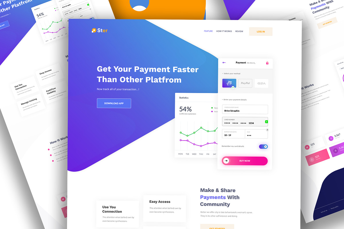 Ster- Landing Page Template, a Landing Page Template by Sujun Baidyaa (Photo 2 of 3)