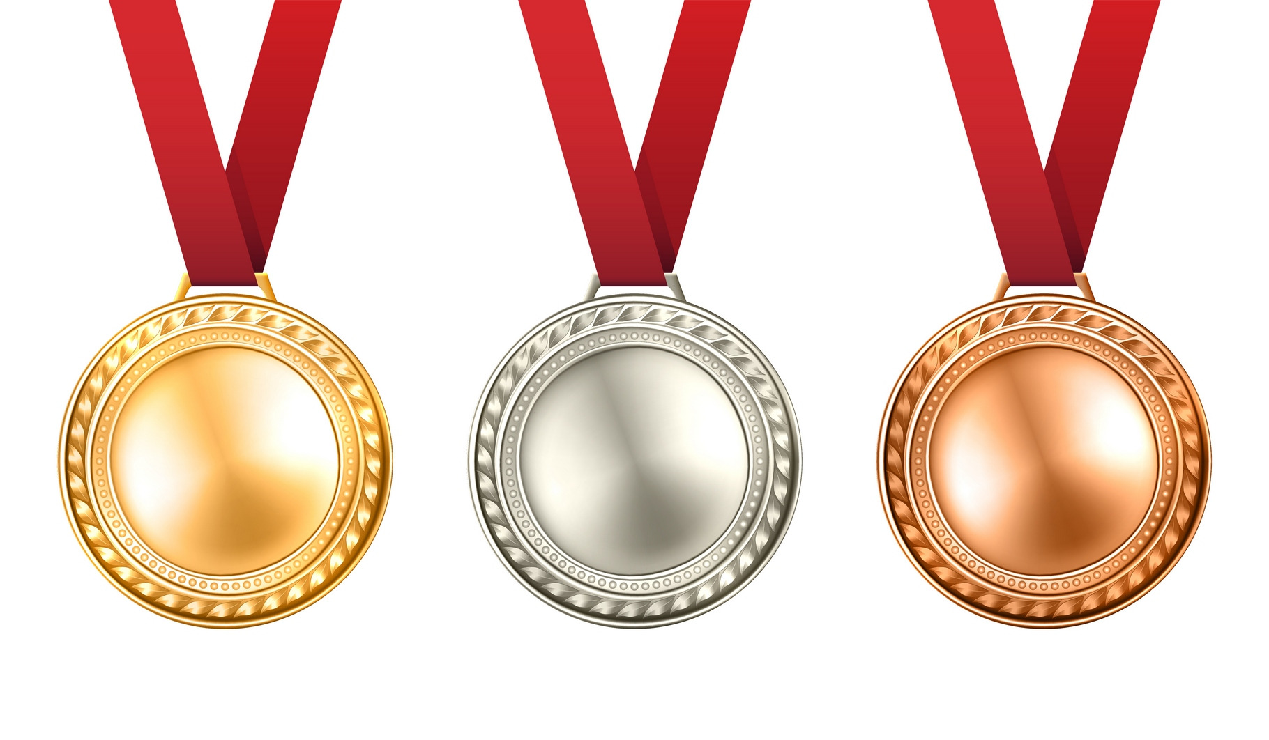 Gold silver and bronze medals set | Decorative Illustrations ~ Creative ...