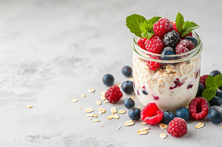 Glass Jar Filled With Granola and Be, a Photo by Iftikhar Alam