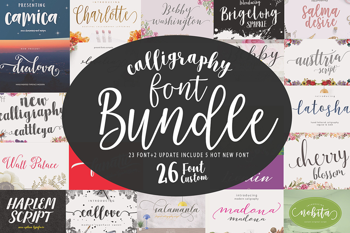 Font Bundle Caligraphy 85%Off