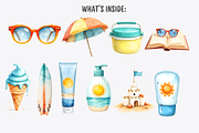 Summer Vacation Clipart, a Decorative Illustration by Anca Digital Vibe (Thumbnail 3 of 9)
