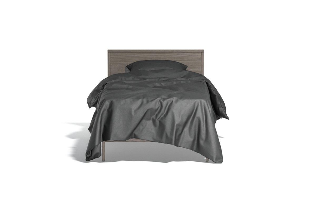 Black Wooden Single Bed 3D Model, an Object 3D Model by rebrandy (Photo 2 of 10)