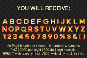 Bright Retro Alphabet Font PNG EPS