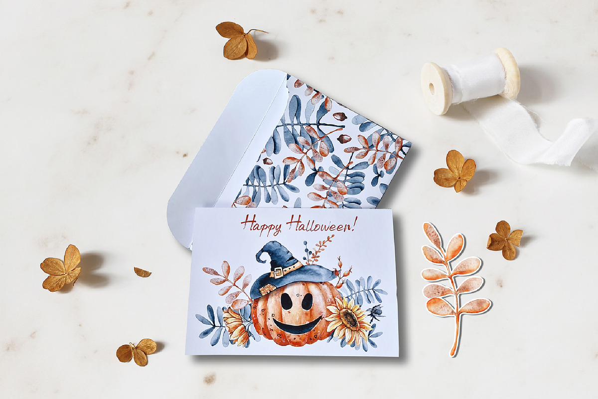 Happy Halloween card with envelope, an Invitation Template by Artmanata (Photo 4 of 5)