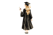 Watercolor Graduation Clipart PNGs, an Education Illustration by VetalStock (Thumbnail 13 of 24)