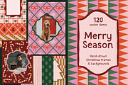 Merry Season - Frames & Backgrounds, an Object Graphic by ArtFM (Thumbnail 1 of 12)