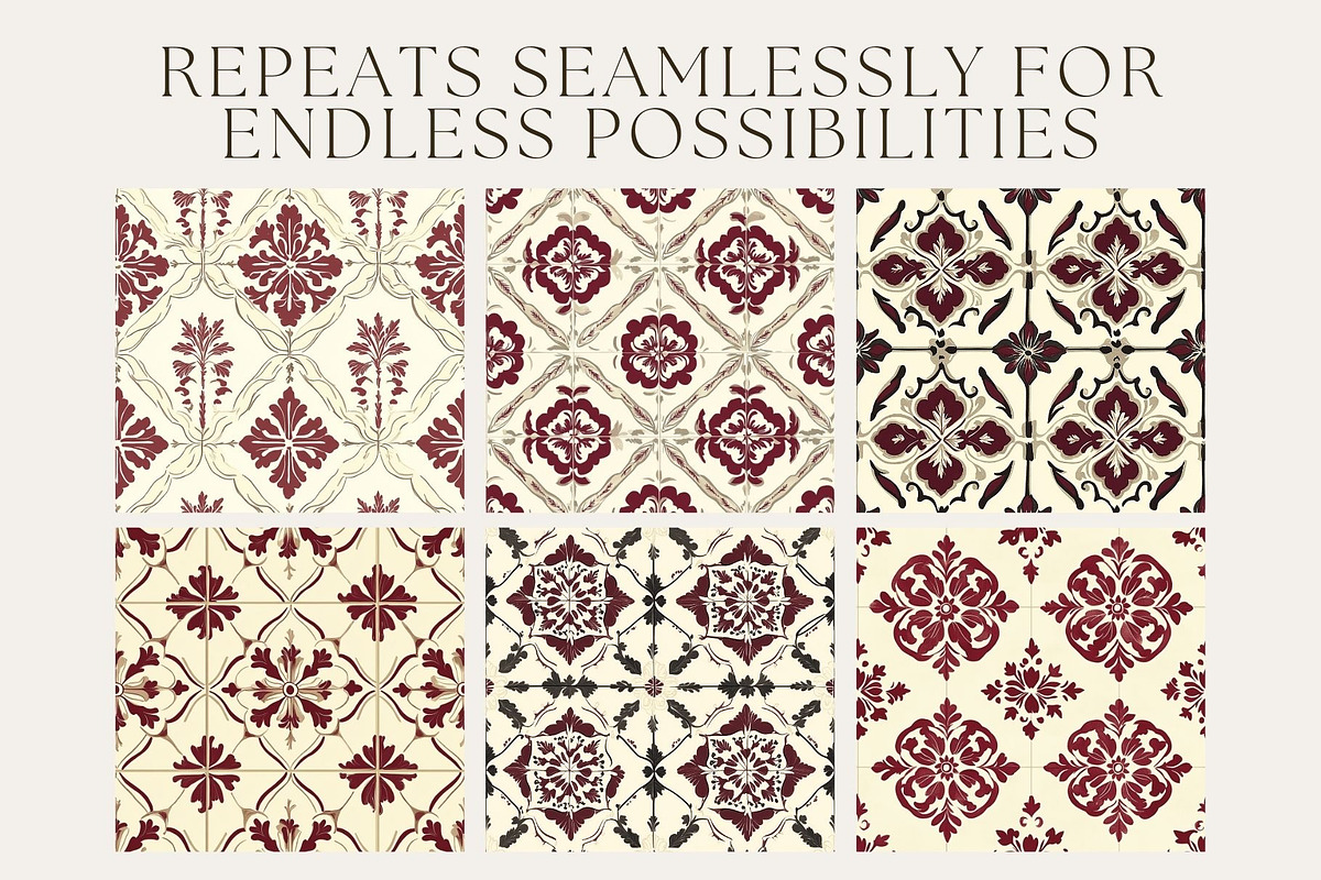 12 Red Velvet Seamless Patterns, a Pattern Graphic by Inknfolly (Photo 2 of 7)