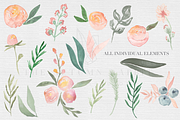 Peachy Keen Watercolor clipart Set, an Illustration by The Autumn Rabbit Ltd (Thumbnail 2 of 2)