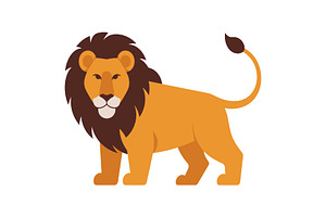 Majestic Lion Vector Illustration, an Object Graphic by yasushie