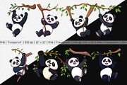 Swing Panda Clipart, a Graphic by Artnoy (Thumbnail 2 of 5)