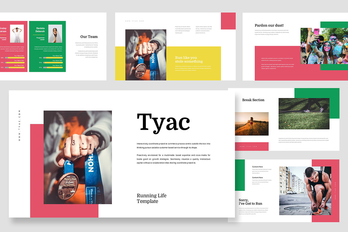 Tyac : Running Life Google Slides, a Presentation Template by Punkl Camp (Photo 1 of 16)