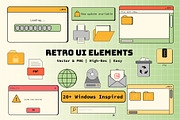 Retro Window UI Elements Set, a Technology Illustration by Invisual Studio (Thumbnail 1 of 9)
