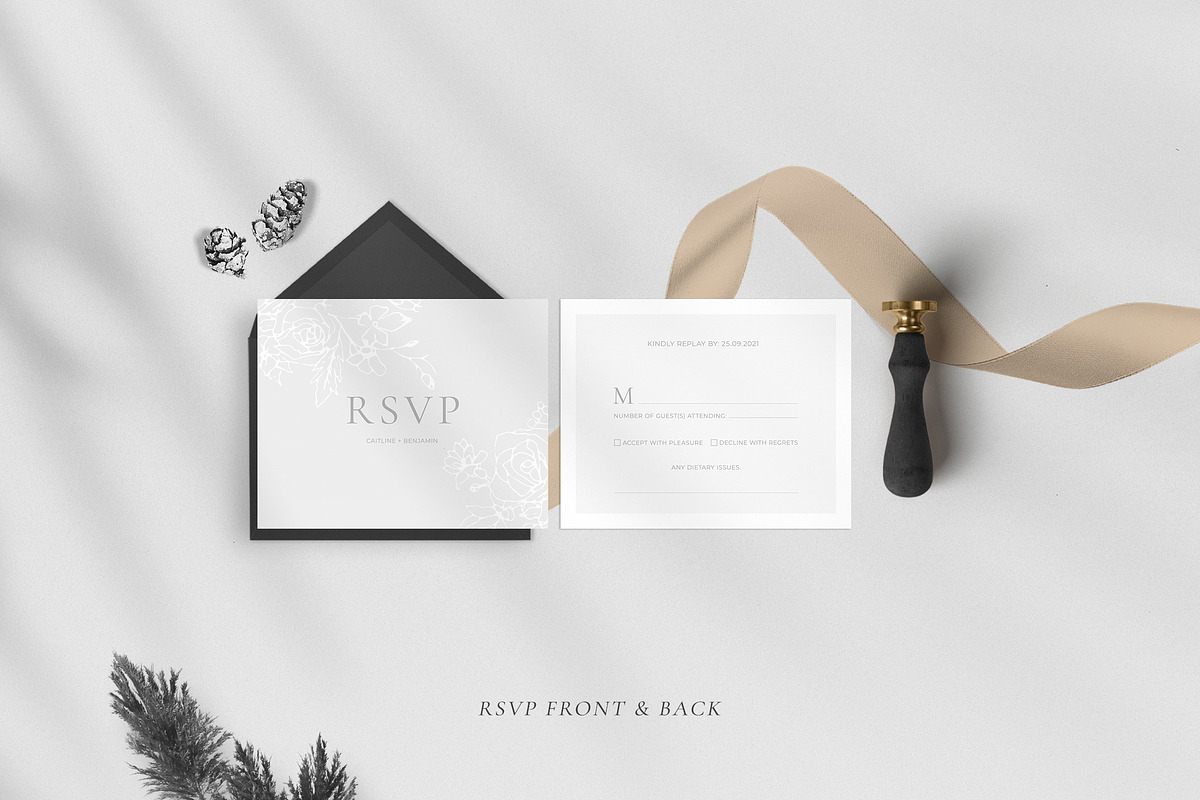 Modern Sketch Floral Wedding Suite, an Invitation Template by Azka Creative (Photo 6 of 8)