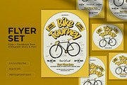 Yellow Retro Bike Tournament Flyer, a Flyer Template by graphicook (Thumbnail 1 of 4)