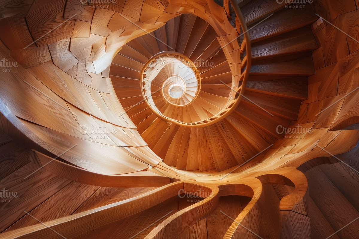 69 Spiral wooden staircases, an Architecture Photo by Handmadefont (Photo 55 of 73)