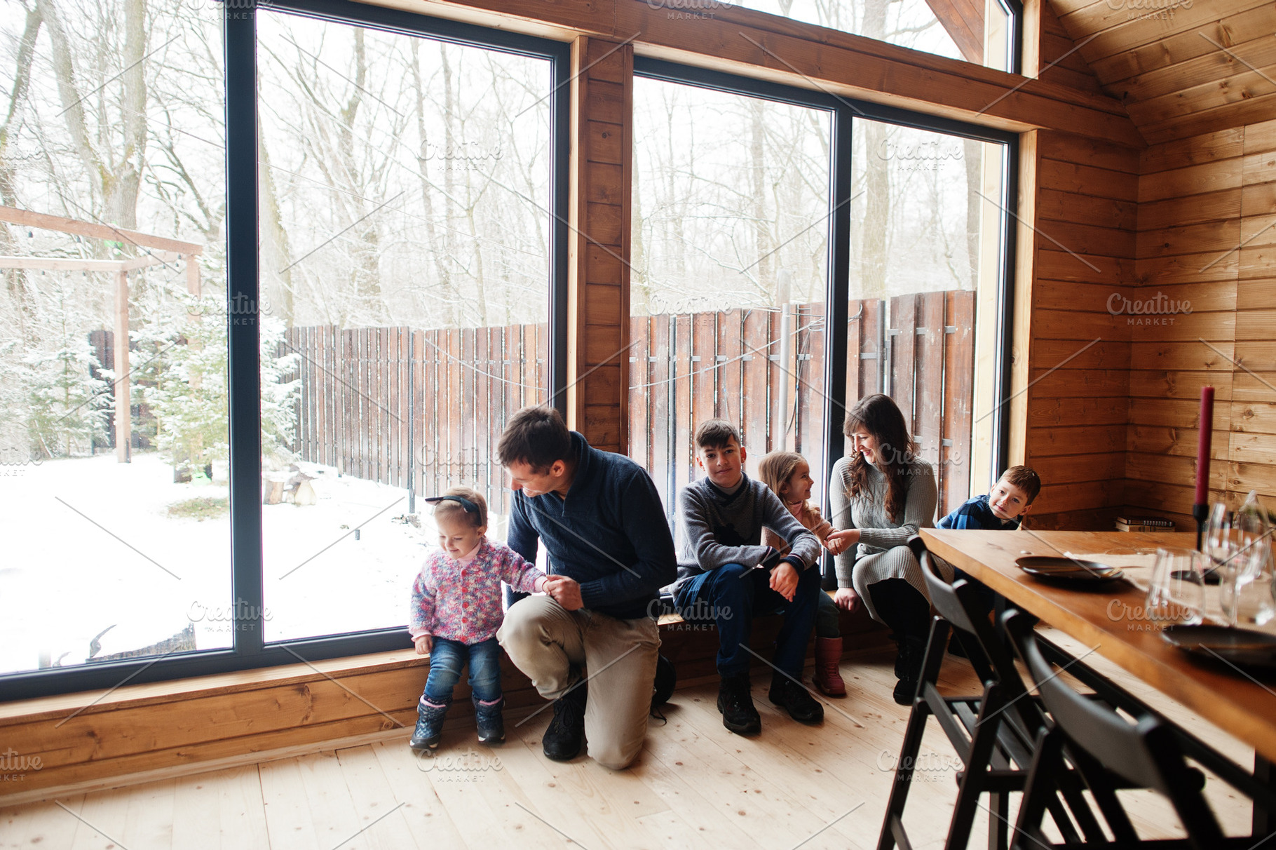 Large family in modern wooden house spending time together in wa, a Person Photo by AS photostudio