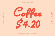 Lucky Cafe: A Retro Script Font, a Script Font by DeliFreshTypeCo. (Thumbnail 4 of 6)