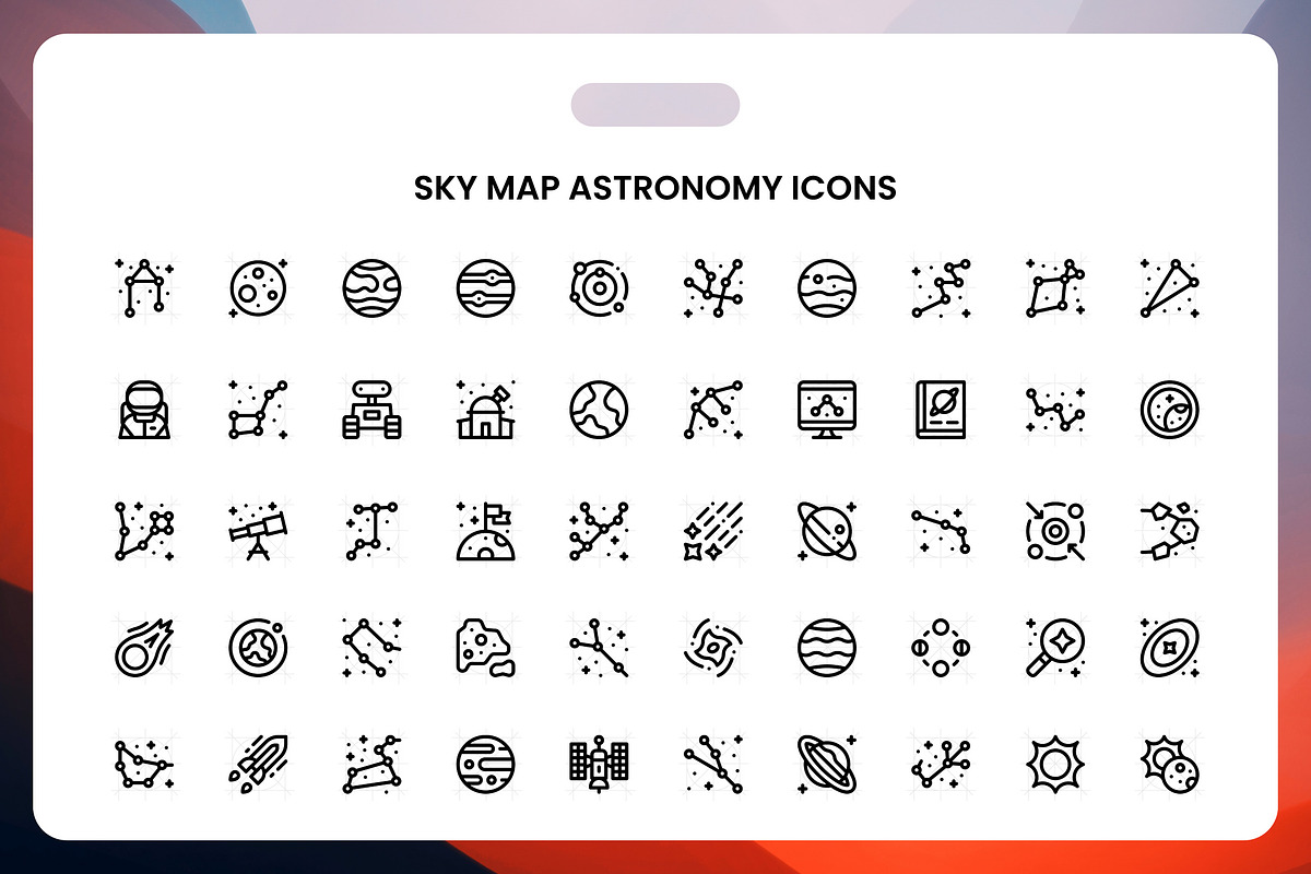 Sky Map Astronomy Icons, an Icon by Wencory